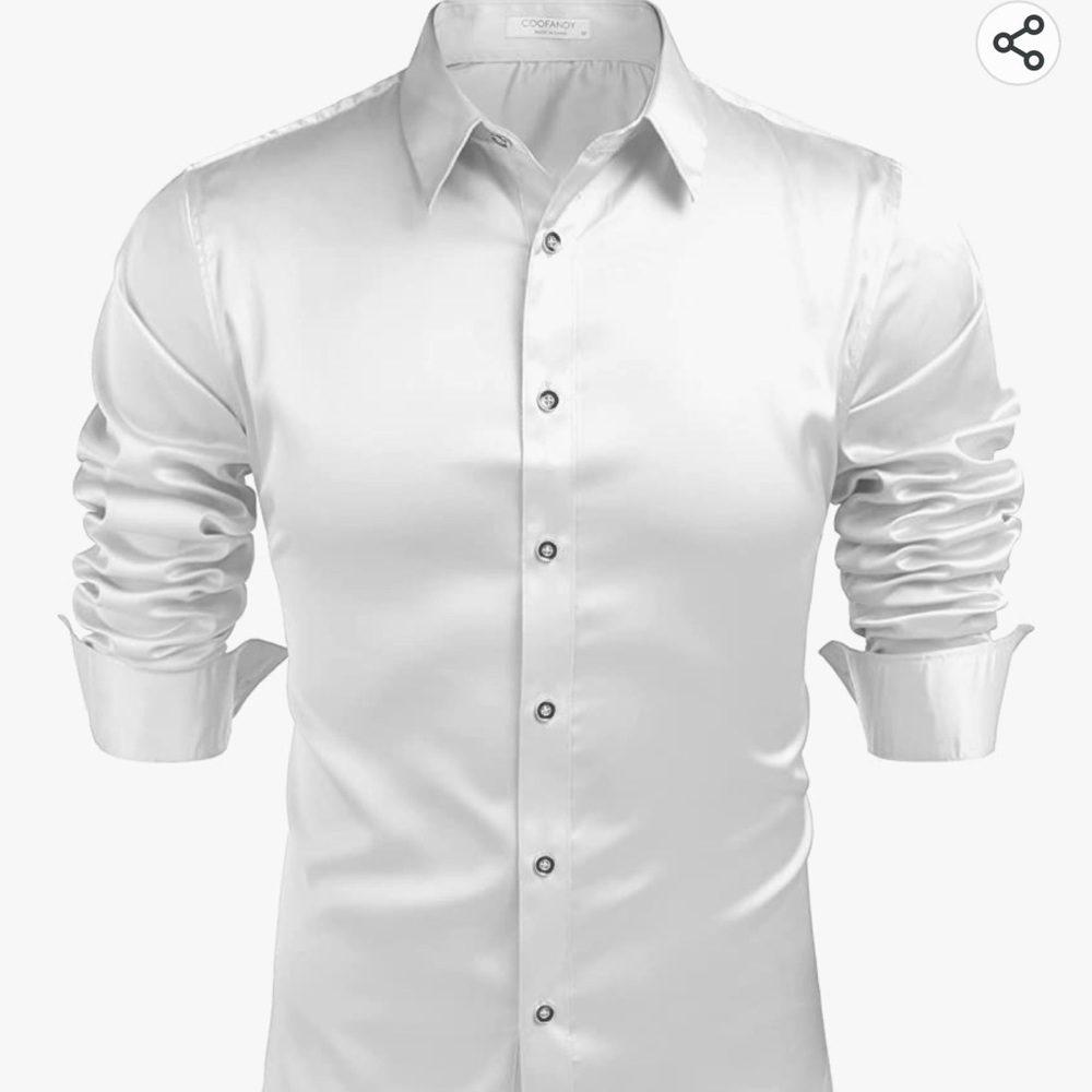 ⭐️nwt COOFANDY Long Sleeve Satin Silk Like Dress Shirt⭐️